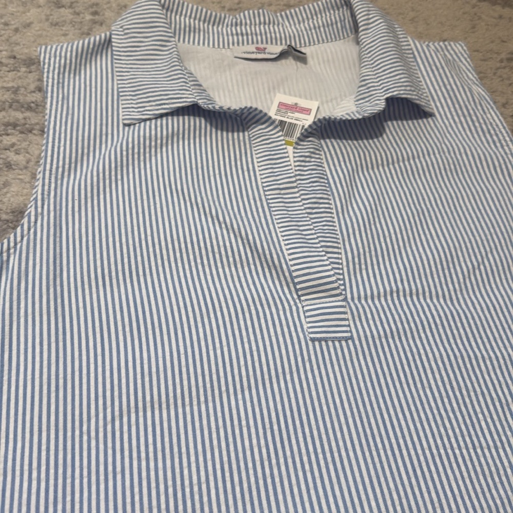 NWT Vineyard Vines Blue and White Striped Dress size 14 - Picture 3 of 7